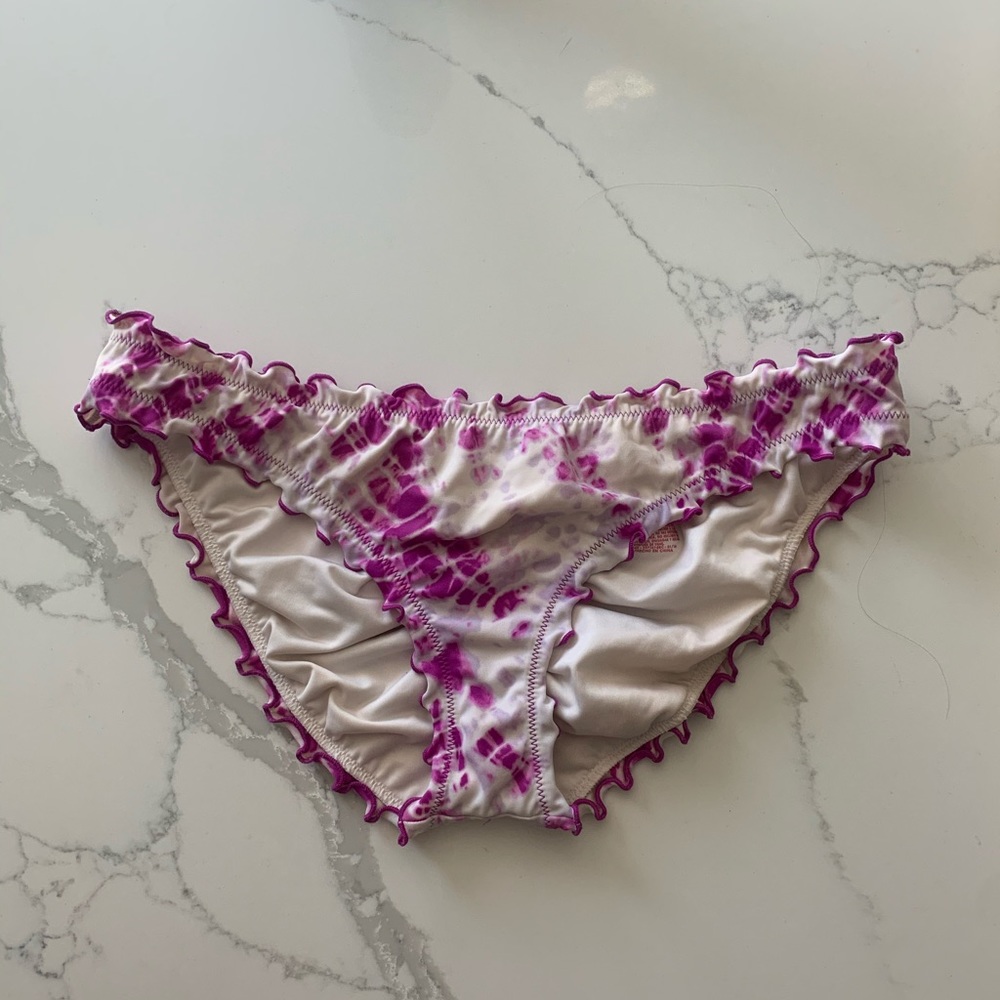 Purple Tie Dye Ruched Bikini VS